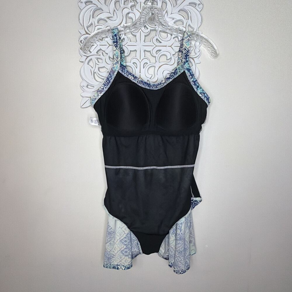 COLDWATER CREEK Women's size 12 Swimsuit 1-Piece Bathing Suit Swim Dress BLUE - Picture 9 of 14